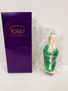 KSEO HEILIGER PAPST JOHANNES PAUL II IM GRÜNEN GEWAND MERKUR GLAS VINTAGE ORNAMENT - Bild 1 von 9
