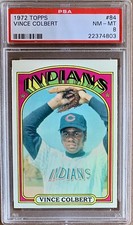1972 Topps Vince Colbert PSA 8 NM-MT #84 Near Mint-Mint Cleveland Indians