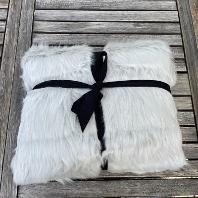 West Elm Faux Fur Throw Blanket Light Grey Gray 47” x 60” NWOT - Image 1 of 4