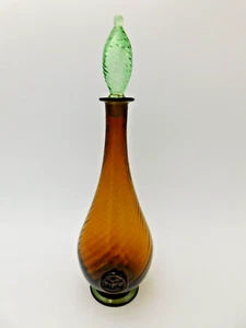 Vtg Danish HOLMEGAARD Art Glass Wine Carafe Liquor Decanter Ground Pontil Mark - Picture 1 of 10