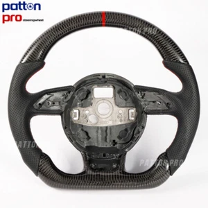 Carbon Fiber Flat Sports Steering Wheel for Audi 2012+ RS3 RS4 RS5 RS6 RS7 RS Q3 - Picture 1 of 6