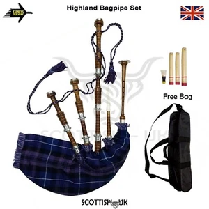 Scottish Bagpipe Set - Rosewood with Silver Mounts, Includes Accessories & Tutor - Picture 1 of 3