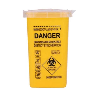 SHARPS 1L COLLECTOR WASTE BIN CONTAINER SHARP 1.0L SYRINGE NEEDLE DISPOSAL - Picture 1 of 2