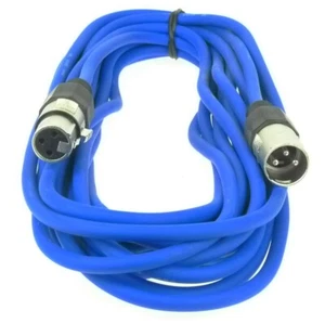 10 m Mikrofonkabel 3 pol Blau XLR male to  female DMX Mikrofon Kabel PACCS OFC - Picture 1 of 6