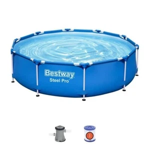 Kit Piscine Hors Sol Tubulaire BESTWAY Steel Pro 366x76 cm, Ronde, Pompe - BLEU - Imagen 1 de 8