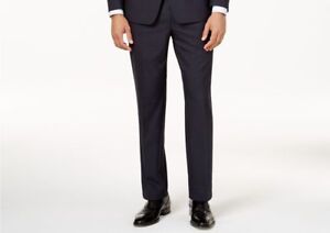 295 $ Andrew Marc New York hommes coupe classique costume bleu pantalon robe 33 W 30 L