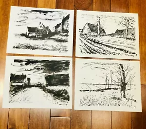 Modern Art Maurice Vlaminck Original Prints Lot of 4 French Art Countryside - Picture 1 of 7