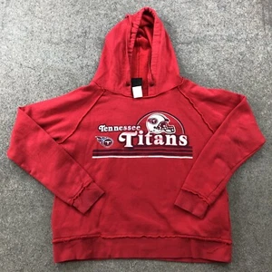 Tennessee Titans Hoodie Womens Small Red Fleece Spell Out Logo Sweatshirt Y2K - Picture 1 of 9