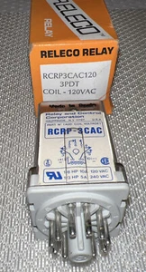 NEW RELAY RELECO RELAY  11-PIN RELAY 120 VAC COIL RCRP-3CAC - Picture 1 of 17