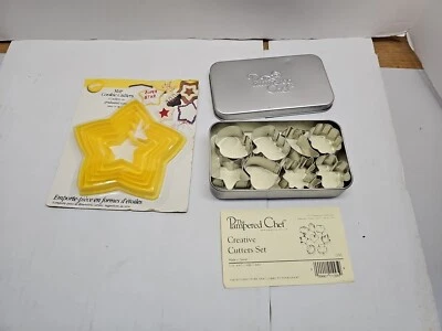 Juego de 8 cortadores creativos de chef mimado de almacenamiento de estaño y estrellas de plástico corte de galletas Foto 1 de 4