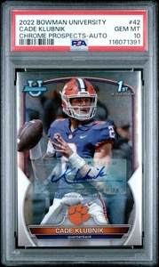 2022 Bowman U Chrome Prospects Cade Klubnik #42 Auto 1st Edition PSA 10 - Picture 1 of 3