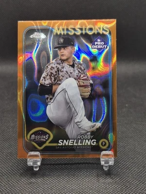 2024 Topps Pro Debut Chrome Orange Lava Refractor /25 Robby Snelling Rookie RC - Image 1 of 3