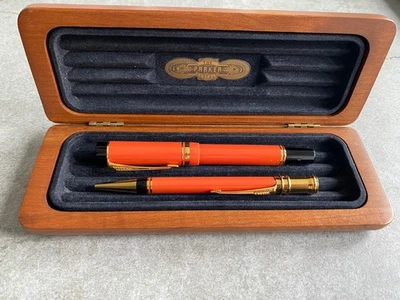 PARKER DUOFOLD CENTENNIAL ORANGE SET FP + BP 90'S - Bild 1 von 4