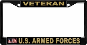 Veterano de las Fuerzas Armadas de los Estados Unidos #2 marco de matrícula negro - Imagen 1 de 1