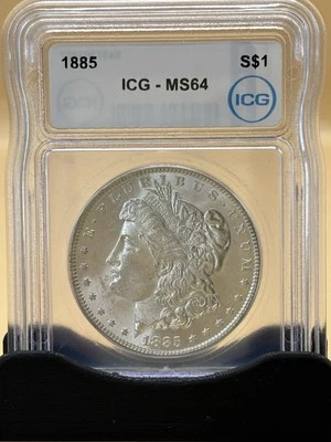 1885 Morgan Silver Dollar IGC  MS64  🇺🇸 Look At The Coin Not The Holder - Image 1 of 2