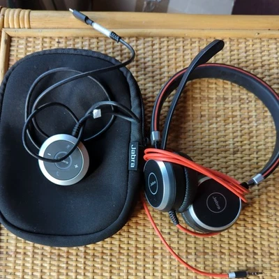 Jabra Evolve 40 MS Stereo On the Ear Headset - Black with ENC010 - Image 1 of 4