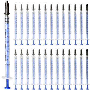 100 Pack Plastic Syringe with Cap, 1ml 1cc Syringe without Needle, Non-Steril... - Picture 1 of 7