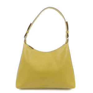 Authentic PRADA Leather Shoulder Bag Mustard Silver Hardware Used F/S - Picture 1 of 24