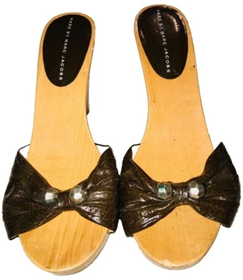 Marc by Marc Jacobs Brown Leather Slide Clog Size 40 - Image 1 of 4