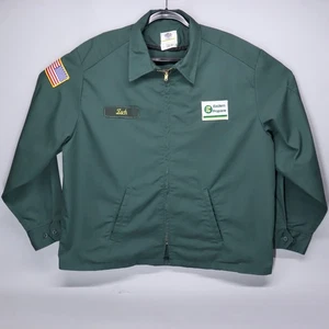 Giacca da lavoro meccanica stile vintage Riverside Flexbac uomo XL verde cappotto toppe - Foto 1 di 11