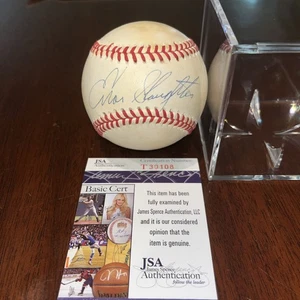 Enos Slaughter Autographed Official American League Baseball JSA T30108 Yankees - Picture 1 of 6