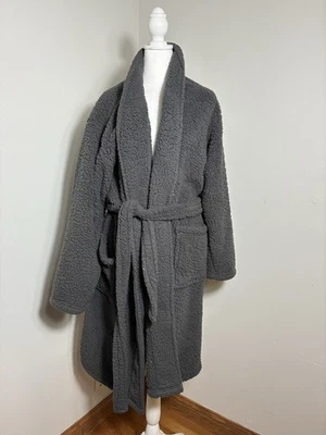 Bata de oso de peluche de granero de cerámica para mujer OS hasta XL gris con cinturón bolsillos acogedores Foto 1 de 4