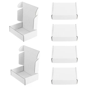 6 Pcs White Cardboard Box Packing Boxes Packaging for Small Business Mailing - Picture 1 of 12