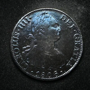 1806-MO Spanish 8 Reales Silver Toned & Cleaned (cn13727) - Picture 1 of 2