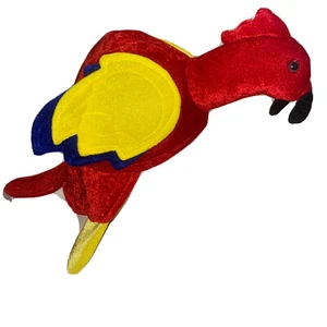 Felt Parrot Hat Novelty Costume Parrot Head Adult Halloween Party Scarlet Macaw - Picture 1 of 8
