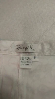 Pantalones cortos para mujer Spiegel usados de mezcla de algodón floral con cremallera lateral talla 14 Foto 1 de 4