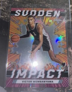 2023-24 Topps Chrome Victor Wembanyama Refractor Sudden Impact RC Insert SI-1 - Picture 1 of 2