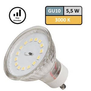 LED Leuchtmittel Sets 230V 5,5W SMD Step Dimmbar Leuchten Warmweiss 3000K GU10 - Bild 1 von 4