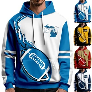 Men's Casual Hoodies Tops Loose And Trendy 3D Printed Hooded Sweatshirt - Picture 1 of 27