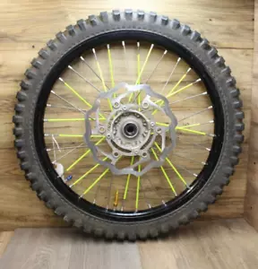 15 2015 Kawasaki KX450F KX 450 STRAIGHT FRONT WHEEL RIM 21x1.60 W WAVE ROTOR - Picture 1 of 14