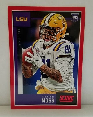 2020 Score Thaddeus Moss Red Parallel Rookie Card #411 LSU / Redskins - Image 1 of 2