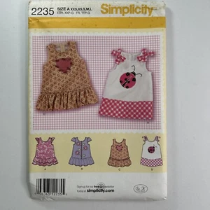 Simplicity 2235 Trägerkleid Herz Rüschen Blumen Baby Mädchen neu ungeschnittenes Muster - Bild 1 von 14