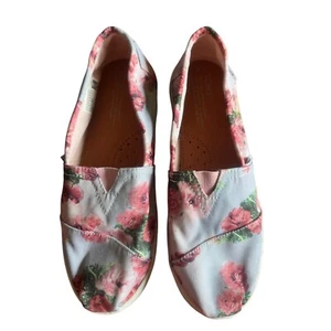 TOMS Floral Canvas Slip On Casual Shoes Comfortable Lightweight Women's Size 6 - Picture 1 of 6