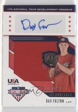 2019 USA Baseball Stars & Stripes Silhouettes Signatures Jerseys Dax Fulton Auto