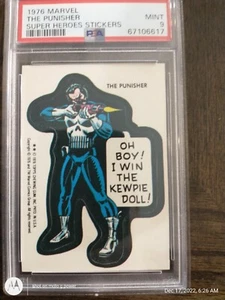 1976 Marvel Comic Book Heroes Stickers PUNISHER PSA 9 MINT - Picture 1 of 1