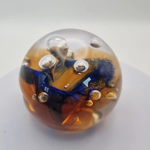 Glass Paperweight Avril Jones Purple Brown 1998 1/1 6cm FREE P&P - Picture 1 of 6