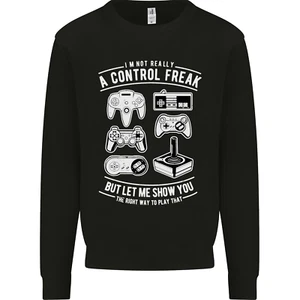 Control Freak Funny Gaming Gamer Kids Sweatshirt Jumper - Picture 1 of 92