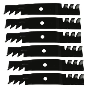 6x Predator Toothed Mulching Blades for 48" John Deere Ride on Mowers M146476 - Picture 1 of 4