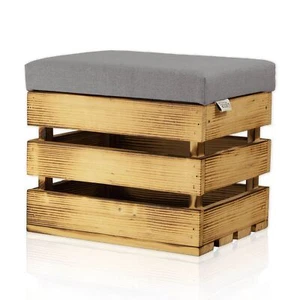 Lycce Hocker mit Stauraum, Sitzhocker geflammt mit gepolstertem Deckel - 35 l - Picture 1 of 15