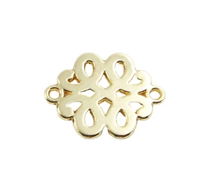 3 Verbinder infinity golden filigran 17x13 macrame schmuck - Picture 1 of 1