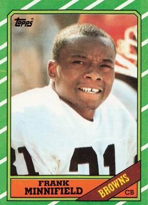 1986 Topps Football Frank Minnifield RC Rookie Cleveland Browns #198 - Image 1 of 2