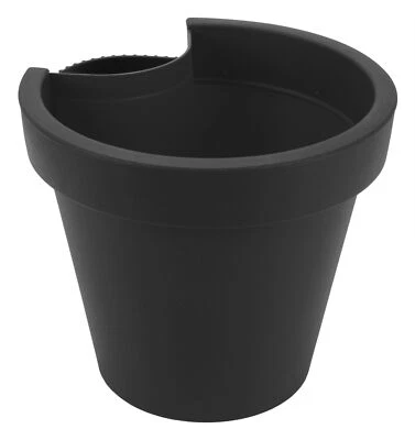 SPETEBO Fallrohr Blumen Topf 24 cm - anthrazit - Regenrohr Hänge Pflanz Kübel Kunststoff