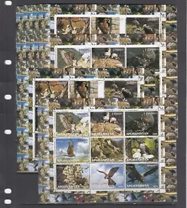 Owls Eagles Birds of Prey 2000 Afghanistan MNH 2 M/s Set perf X 5 Wholesale lot - Picture 1 of 2