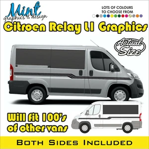 L1 CITROEN RELÉ AUTOCARAVANA CÁMPER FURGONETA RAYAS GRÁFICOS CALCOMANÍAS CUALQUIER COLOR 010 - Imagen 1 de 4