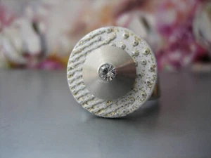 elegante disco in metallo - bianco/oro delicato - compatibile con Charlotte 21, touch, ecc. - Foto 1 di 2