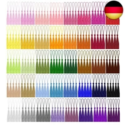 200 Stück Mini Quasten, Basicon Seidig Weiche Bunte Quasten 40 Farben